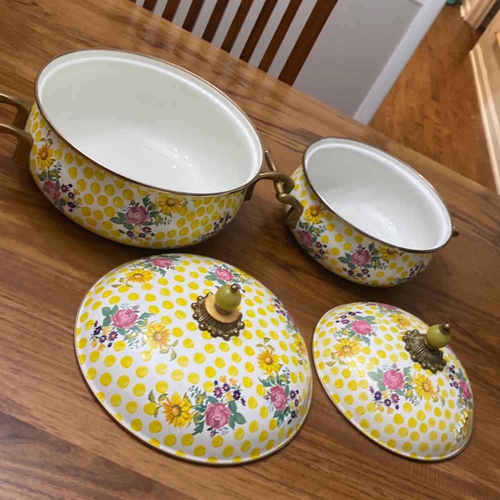 MacKenzie-Child Buttercup Dutch Oven; set of 2.